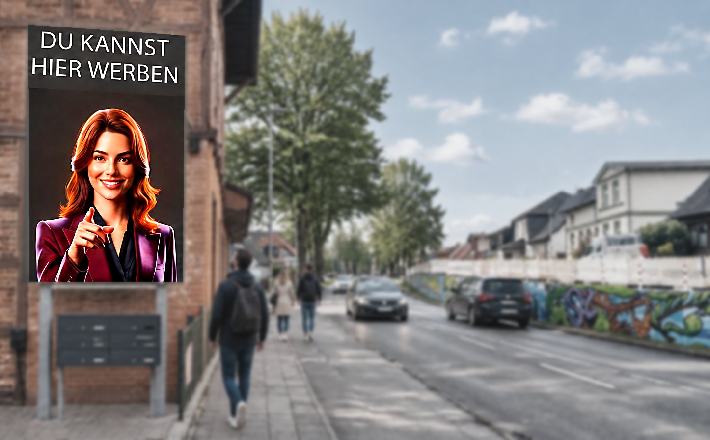 LED-Videoleinwand Schwerin-Lankow mit dem Hinweis, dass die Werbeflaeche frei ist